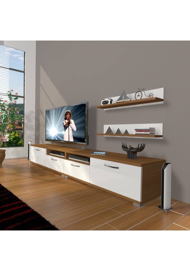 Decoraktiv Eko 220r Slm Tv Ünitesi Tv Sehpası Ceviz - Beyaz