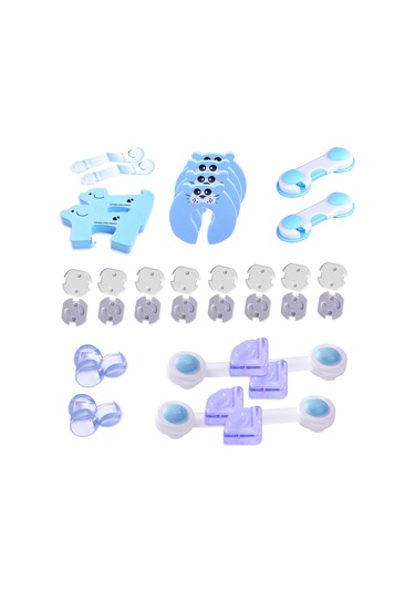 Hangfox 38 Parça Çocuk Güvenlik Seti: Dolap Kilitleri, Prizi Koruyucuları, Köşe Tamponları Ve Kapı Tıkacı - Çocukların Tüm Yönlü Korunması İçin Çok Renkli