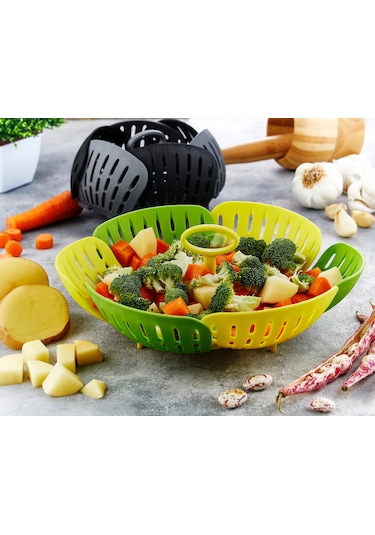 Sarı Pratik Buharda Lezzetli Sebze Meyve Haşlama Pişirme Sepeti