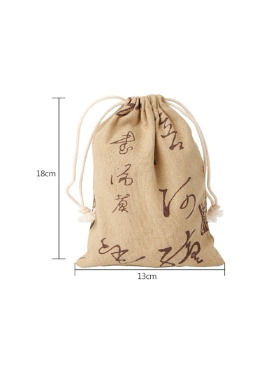 Kangvka 18x13cm Linen Drawstring Pouch - Multi-functional Jewelry Organizer & Knitting Accessory Bag Çok Renkli