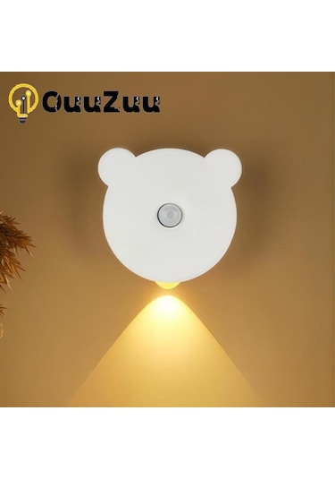 Soğuk Beyaz Led İnsan Algılama Gece Lambası Pır Hareket Sensörü Duvar Lambası Usb Şarj Edilebilir Dolap Koridor Merdiven Mutfak Işık Soğuk Beyaz