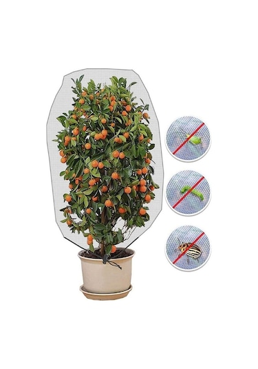 Sones Bağcıklı Bitki Böcek Örtüsü Ağı Sera Meyve Ağacı Kuş Örtüsü, Boyut: 1.2x1.4m Beyaz