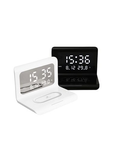 Leezsing "3'ü 1 Arada Akıllı Saat: Kablosuz Şarj, Termometre Ve Alarm Özellikli"