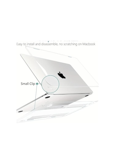 Honeybeeshop 4 Adet Ultra İnce Şeffaf Kılıf Macbook Uyumlu Air 13.3 M1 M2 M3 M4 Ekran Klavye Filmi Seti Cam Zambak Mavisi