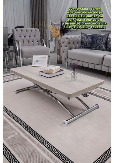 Juppo Üst Tabla Mdf Lizbon Oval Köşe Alt Krom Dışa K