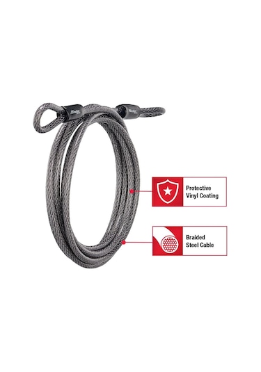 Master Lock 72dpf 15 Ft İlmekli Uçlu Örgülü Çelik Kablo Ve 3/8 In