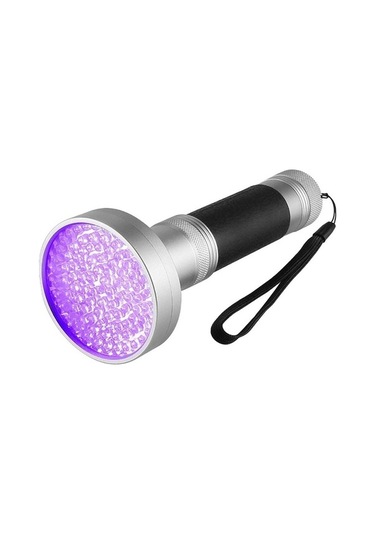 Createtech Uv Ultraviyole Suntek Led Işık Gümüş Feneri El Blacklight 395nm 100 Cq Gümüş