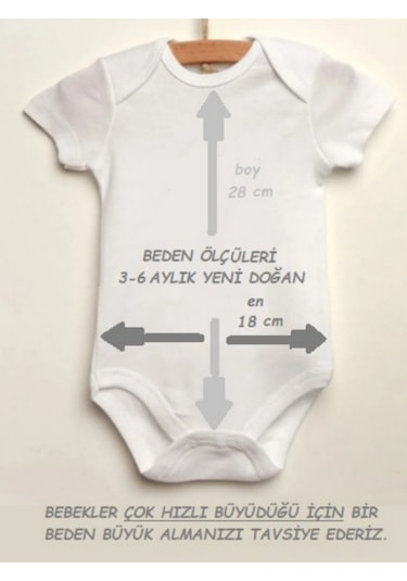 Özel Baskılı Sünnet Oldum Yazılı Organik Pamuk Çıtçıtlı Bebek Body Sünnet Zıbını Beyaz