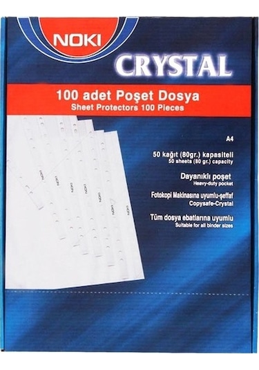 Noki 4830cr Crystal Poşet Dosya 100'lü Kutu