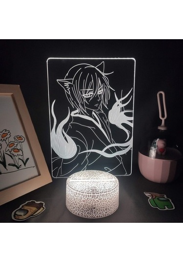 Szypzstore Kamisama Öpücüğü Erkek Için Anime 3d Gece Lambası 16 Renk Kız Odası Dekor Illusion Led Lamba Usb Manga Tomoe Şekil Uygun Çocuklar Hayranlar Noel Hediyeleri Spsmı6 Renkli