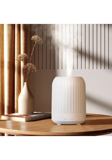 Techbloom Beyaz 1pc Aromaterapi Nemlendirici Çok Renkli Led Gece Lambası Usb Güçlü Kompakt Tasarım Esansiyel Yağ Difüzörü Hava Kalitesi Ve Ambians Artırır Ahşap