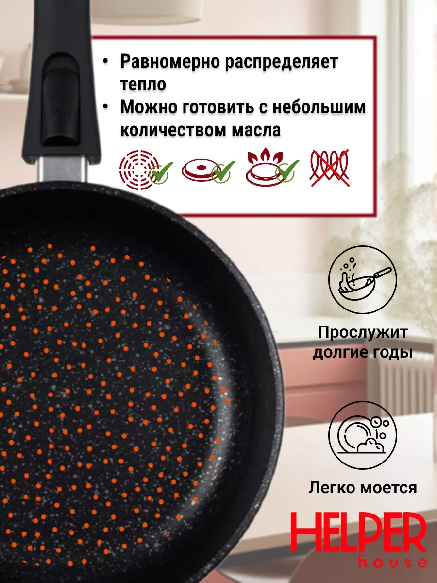 Helper House Omega 22 Cm Çıkarılabilir Sap Tavası 220045375 Siyah