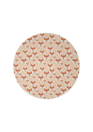 Tilki Desenli 60 İnç Yuvarlak Flanel Battaniye, Yumuşak, Hafif, Ev Seyahat-a14 Fox Heart Gray