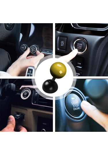 Padalink Araç Başlatma Butonu Dekoratif Kapağı - Sarı Alaşım, Kolay Kurulum, Geniş Uyumluluk