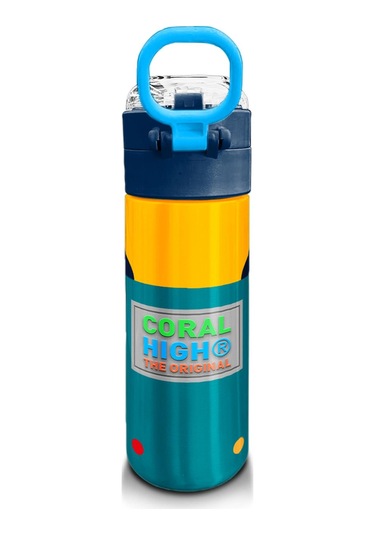 Coral High Kids Lacivert Çivit Robot Desenli Pipetli Ve Direkt İçim Çelik Termos 500 Ml 31918 Lacivert