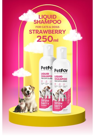 Kedi Ve Köpekler İçin Çilekli Şampuan 250 Ml 2 Adet