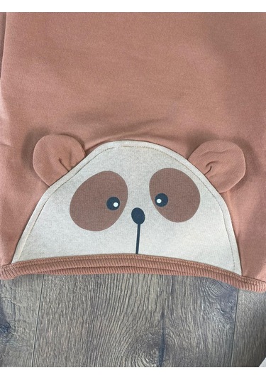 Oversize Şerit Detaylı Yumuşak Doku Bereli Erkek Bebek 3'lü Takım Kahverengi