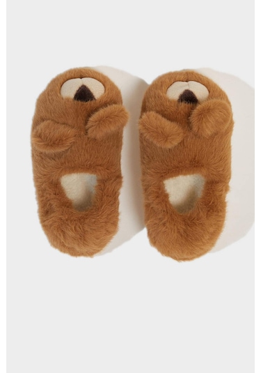 Defacto Kız Çocuk Ayı Temalı Düz Taban Panduf F1921a825wngr2 Gri