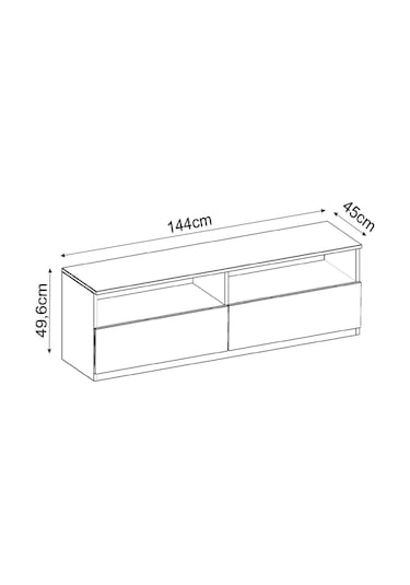 Centra Kapaklı Tv Sehpası,tv Ünitesi İstanbul Ceviz, Ev-ofis - Beyaz/traverten Beyaz/traverten