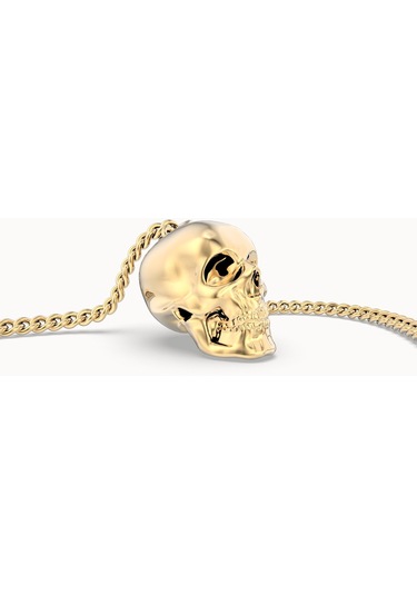 Chocli 18 Ayar Altın Kaplama Skull Kolye