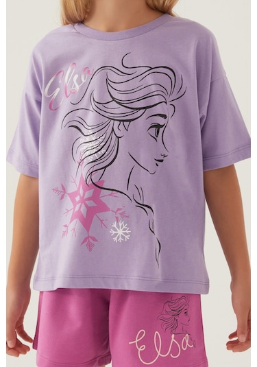 Frozen Elsa Lila Kız Çocuk Şort Takım 5274-42768 Lila