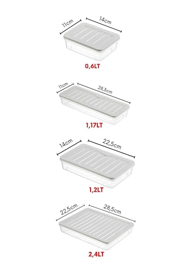 Ny Home 9 Lu Set Freshbox Mikrodalga Ve Difrize Uygun Saklama Kabı Gri
