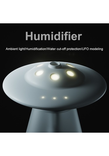 Fx-041 Usb Şarjlı Ufo Şekli Gece Lambası Nemlendirici Fildişi Beyazı