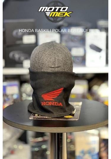 Honda Baskılı Polar Bere/buff Siyah