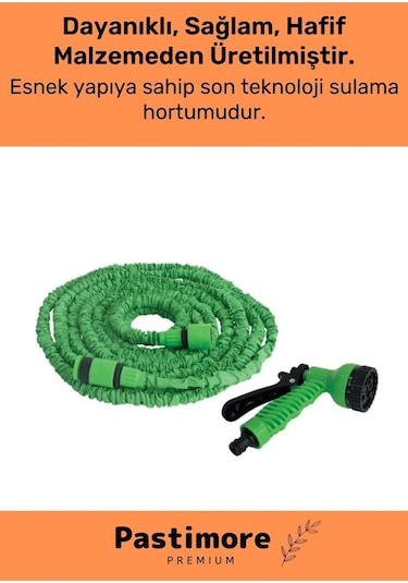 Dayanıklı Kırılmaz 3 Modlu Uzayan Bahçe Sulama Araç Yıkama Hortumu 30 Metre
