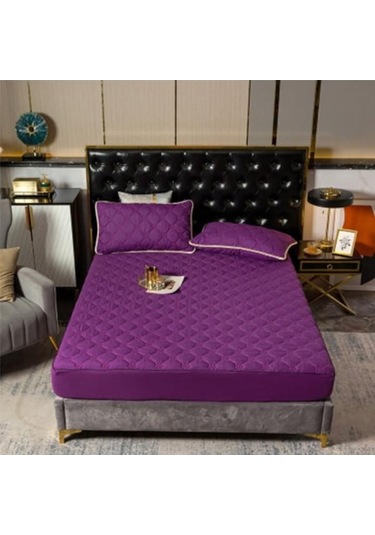 Novahub Mor Yatak Koruyucu Kapitone Yatak Koruyucu Su Geçirmez Yatak Örtüsü Anti-akar Yatak Örtüsü Yastık Kılıfı Mor - Diğer Mor