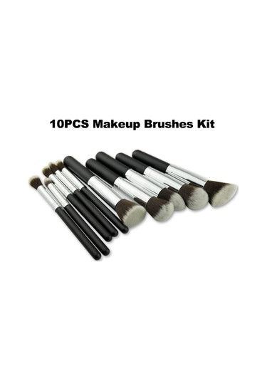 Hfambition 10'lu Makyaj Fırça Seti: Yumuşak Fiber Tüyler, Farklı Kullanımlar İçin, Günlük Makyaj Gereksinimlerinizi Karşılar - Siyah Gümüş