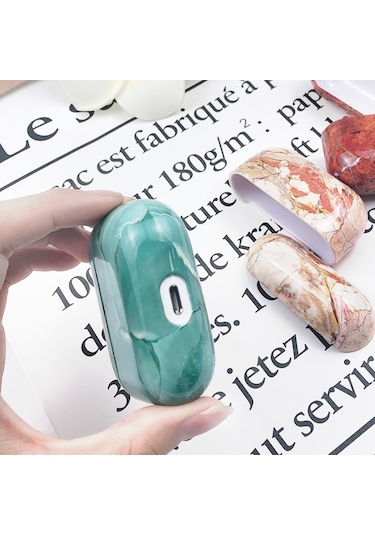 Airpods Uyumlu Pro 3 Mermer Su Sticker Kablosuz Kulaklık Koruyucu Kılıf Beyaz Kırmızı