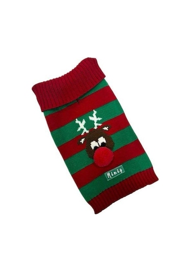 Miniş Kırmızı Xmas Deer Küçük Köpek Kazağı