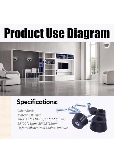 Paslanmaz Çelik Vidalar Ve Phillips Uçlu Kesme Tahtası İçin 107 Adet Kauçuk Ayak Diğer