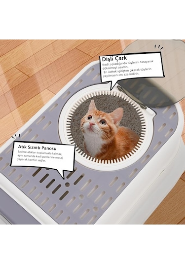 Monozone Büyük Boy Kedi Tuvaleti Çekmeceli Sterilizasyon