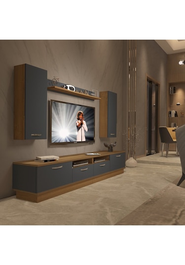 Decoraktiv Trendstyle 5220d Mdf Tv Ünitesi Tv Sehpası Pera - Antrasit
