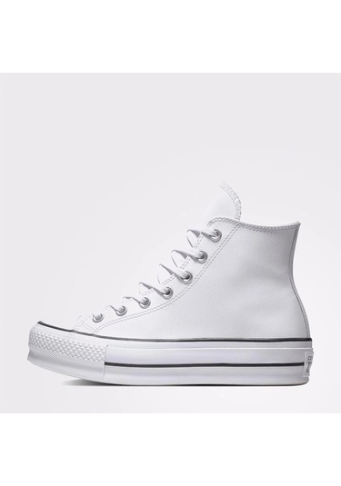 Converse Chuck Taylor All Star Leather Platform Beyaz Sneaker 561676c-102 Siyah