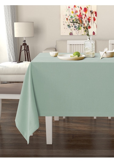 Sis Mavisi Rengi Masa Örtüsü Kadife Dokulu Leke Tutmaz Sis Mavisi