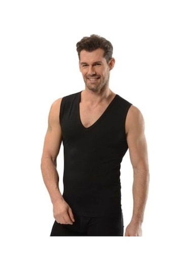 Jiber Erkek V Yaka Likralı Kolsuz Atlet 6'Lı Paket - 117