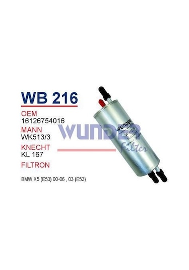 WUNDER WB216 Mazot Filtresi Bmw X5 (E53) I 00-06 , 3.0 (E53)