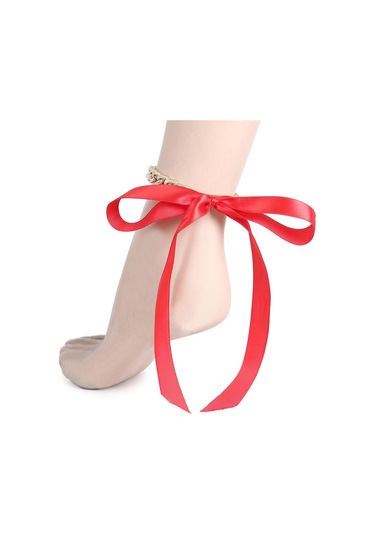 Homyl Bohem Sevimli Kurdele Ilmek Zincir Bağlantı Kırmızı Kırmızı