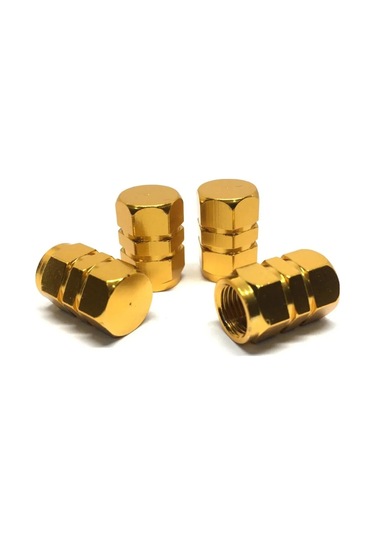 Alüminyum Altıgen Sibop Kapağı 4'lü Set Gold Altın Sibob Kapağı