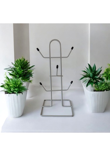 Fincan Askısı , Gri Askılık , Metal Masa Üstü , Tezgah Üstü Dolap