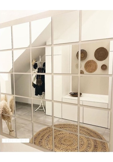 20x20 Kare "rodajlı Gerçek Ayna" 21 Adet Yapışkanlı Krom