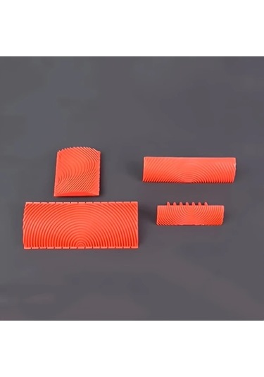 Gateesat 2pcsms6 Ahşap Doku Rulo Fırça Seti Dekoratif Boyama Ev Dekorasyon Sanat