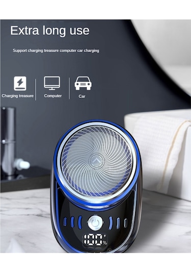 Xiaaokeji Dijital Ekranlı Erkek Seyahat Çıkarılabilir Tıraş Makinesi Sakal Saç Kesme Makinesi, A