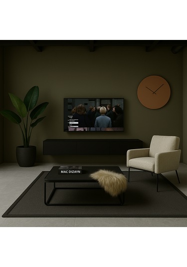 Mac Dizayn Milas 240 Cm Soft Mat Siyah Tv Ünitesi Sessiz Şıklığın Modern Yorumu Mat Siyah