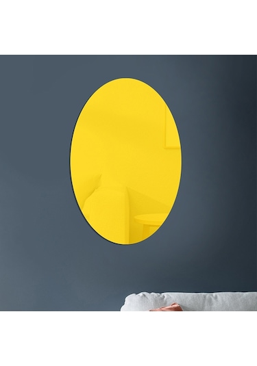 Sones 30cm X 20cm Oval Akrilik Ayna Stereo Duvar Çıkartmaları Ev Dekorasyonu Yumuşak Ayna Altın Diğer