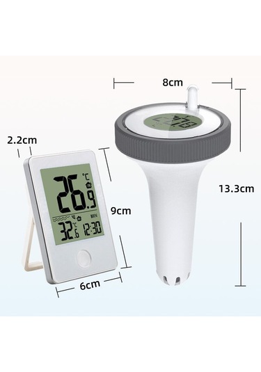 Sones Yaz Havuzu Küvet Termometresi Kablosuz Yüzen Balık Tankı Sıcaklık Ölçer Beyaz