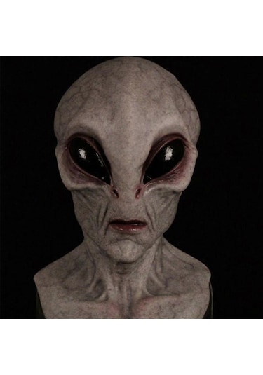 Uzaylı Lateks Maske Cadılar Bayramı Uzaylı Korku Maskesi Başlığı Uzaylı Gri Diğer